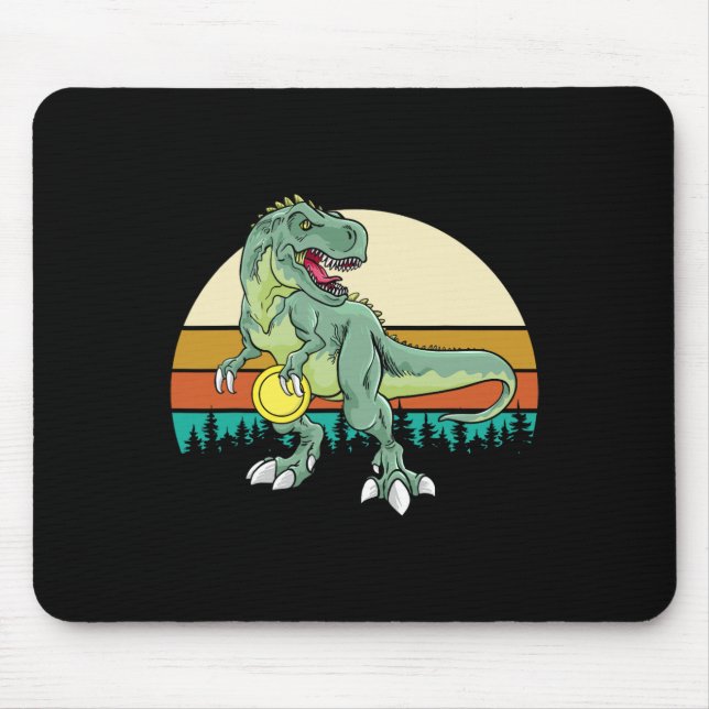 Mousepad Presente do Golfista de Dinossauro Dino Retro T Re (Frente)