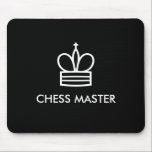 Mousepad Presente do mouse de peça preto e branco<br><div class="desc">Presente do mouse pad do logotipo preto e branco da peça de xadrez para jogador de xadrez online. Legal aniversário ou ideia de presente de Dia de os pais para ele. Adicione sua própria citação ou nome engraçado. Elegante presente para o melhor pai, o maior pai, o avô, o padrasto,...</div>