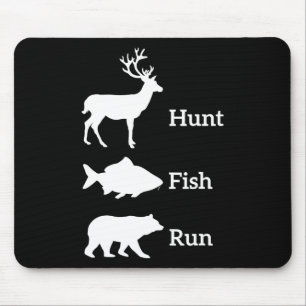 Mousepad Presente engraçado de caça pesca corrida de urso