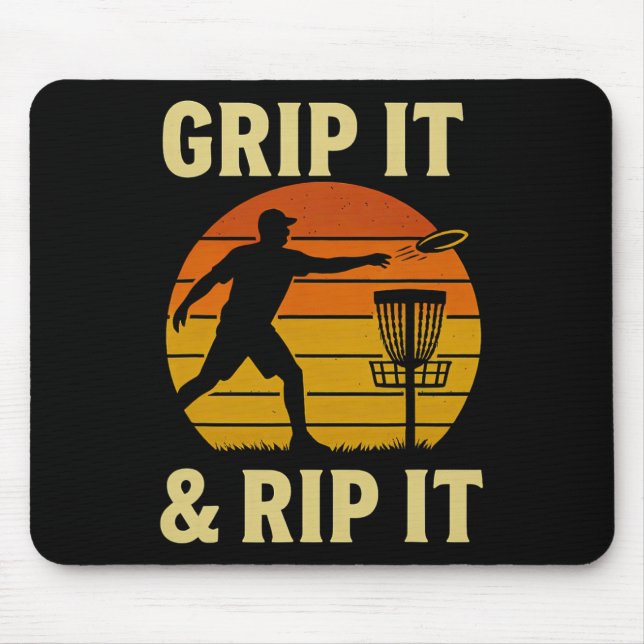 Mousepad Presente Engraçado de Golfe de Disco – Design de C (Frente)