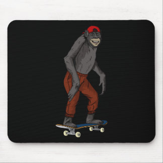Mousepad Presente Engraçado de Macaco de Skate para Skate e