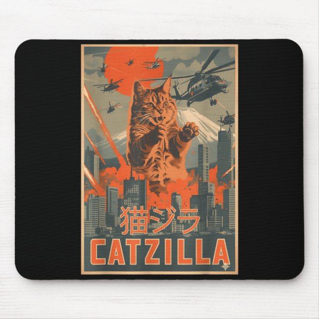 Mousepad Presente engraçado do gato da arte japonesa do Cat (Frente)