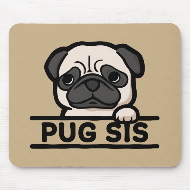 Mousepad Presente engraçado e fofo para amantes de Pug - Ir (Frente)