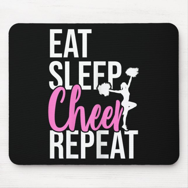 Mousepad Presente engraçado fofo comer dormir alegria repet (Frente)
