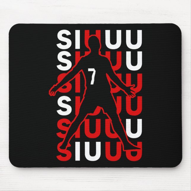 Mousepad Presente engraçado Siuuuu para amantes de futebol  (Frente)