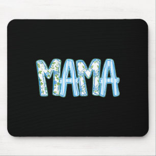 Mousepad Presente floral azul mama mãe avó fofo para mães
