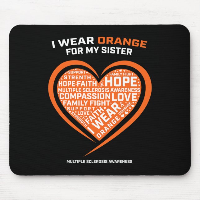 Mousepad Presente Irmã Roupa Orange Sclerose Múltipla A (Frente)