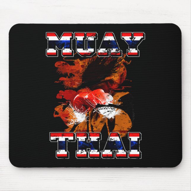 Mousepad Presente Lutador de Boxe Tailandês Tailândia Arte  (Frente)
