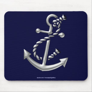 Mousepad Presente Marinho-Temático náutico da âncora do