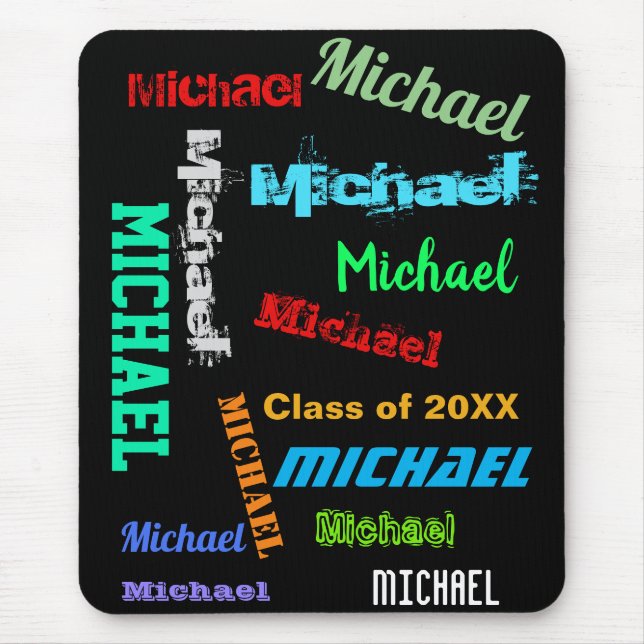 Mousepad Presente Mensagem Personalizada Nome Repetido (Frente)