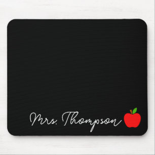 Mousepad Presente Mínimo Preto de Nome Personalizado Profes