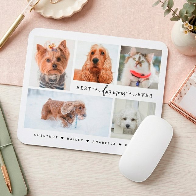 Mousepad Presente para a Mamãe dos Bichos Colagem Personali (Pet Photo Collage Mouse Pad)