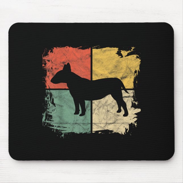 Mousepad Presente para Dono de Bull Terrier Retro Quadrado  (Frente)