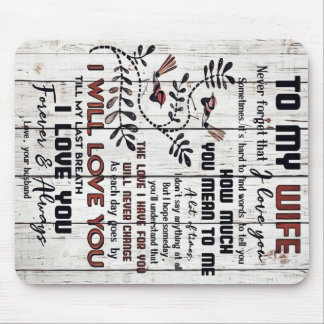 Mousepad Presente Para Esposa | Carta Amável À Minha Esposa