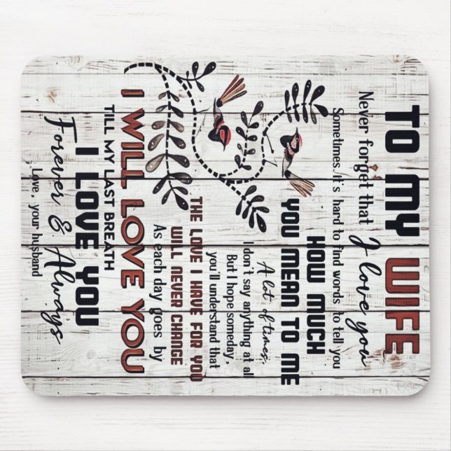 Mousepad Presente Para Esposa | Carta Amável À Minha Esposa (Frente)