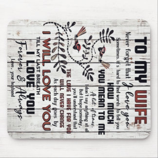 Mousepad Presente Para Esposa | Carta Amável À Minha Esposa