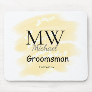 Mousepad Presente para padrinhos com brilho amarelo e nome 