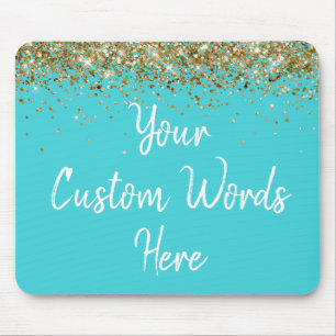 Mousepad Presente Personalizado Azul Turquesa e Assistente