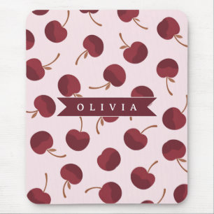 Mousepad Presente Personalizado com Estampa de Cereja Estét