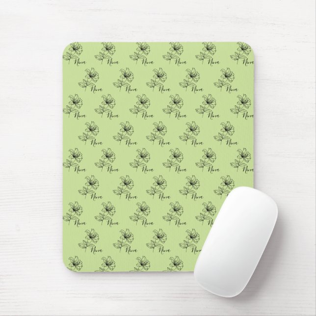 Mousepad Presente Personalizado da Flor de Nascimento Junho (Com mouse)