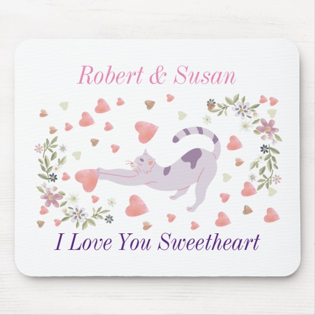 Mousepad Presente Personalizado de Gatinho Fofo do Dia dos  (Frente)