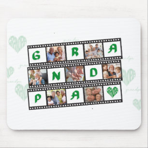 Mousepad Presente personalizado do vovô com 7 fotos da famí