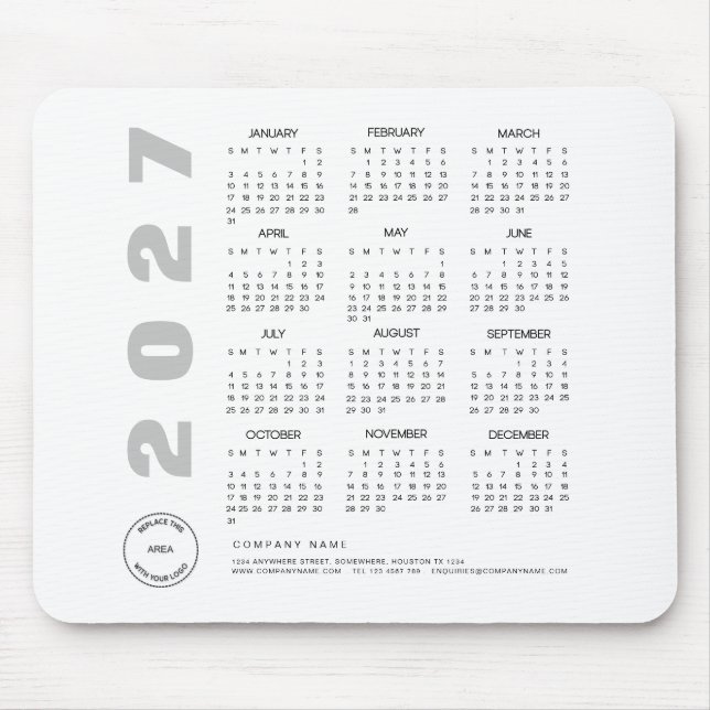 Mousepad Presente Promocional Logotipo da Empresa Calendári (Frente)