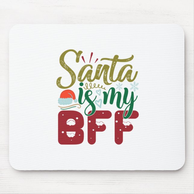 Mousepad Presente Xmas | Papais noeis É Meu BFF (Frente)