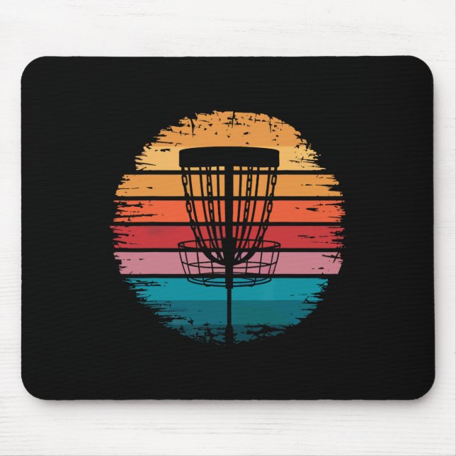 Mousepad Presentes Cesta de Disc Golf Retro Para Jogadores  (Frente)