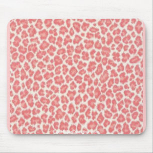 Mousepad Presentes com Estampa de Leopardo Rosa e Creme