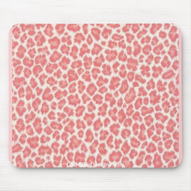 Mousepad Presentes com Estampa de Leopardo Rosa e Creme (Frente)