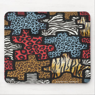 Mousepad Presentes com Estampa de Puzzle Leopardo Zebra Roc