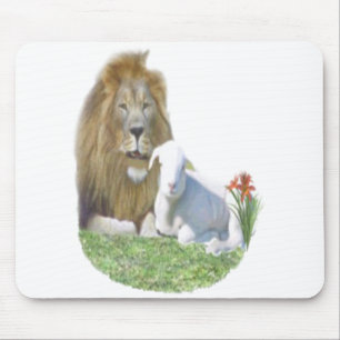 Mousepad Presentes cristãos do Leão e do cordeiro