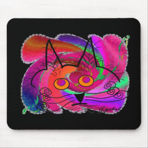 Mousepad Presentes da arte dos amantes do gato preto