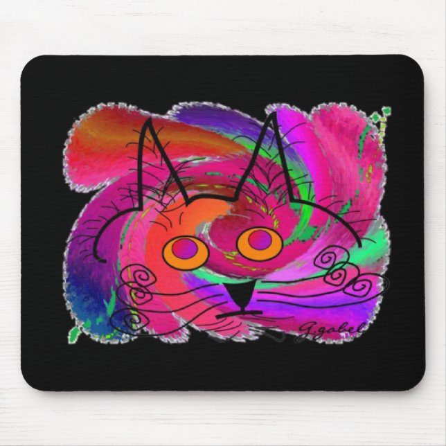Mousepad Presentes da arte dos amantes do gato preto (Frente)