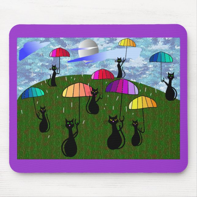 Mousepad Presentes da arte dos amantes do gato preto (Frente)