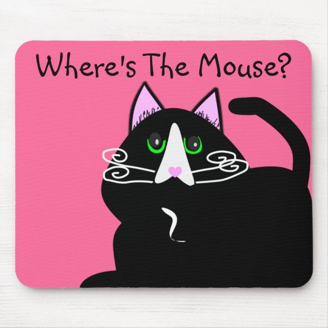 Mousepad Presentes da arte dos amantes do gato preto (Frente)