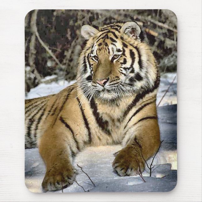 Mousepad Presentes da arte dos amantes do tigre (Frente)