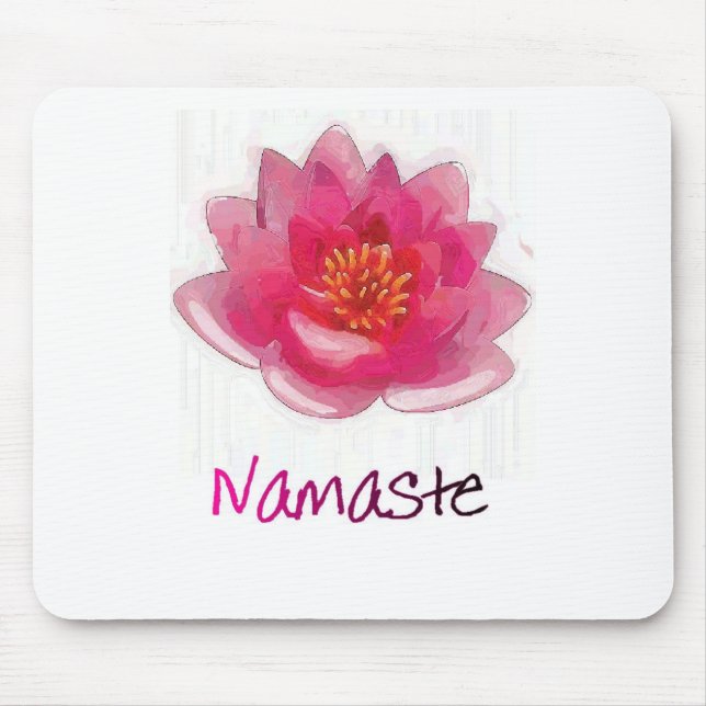 Mousepad Presentes da ioga de "Namaste" da flor de Lotus (Frente)