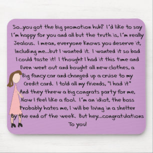 Mousepad Presentes da promoção do trabalho dos parabéns