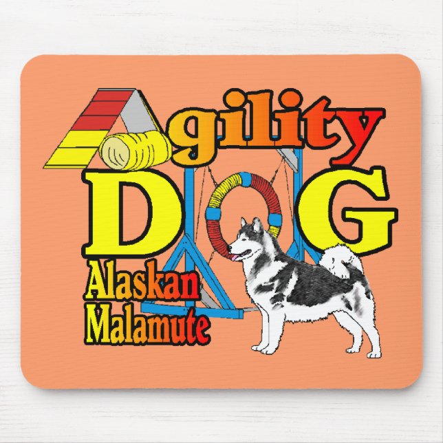 Mousepad Presentes de agilidade no Alaska Malamute (Frente)