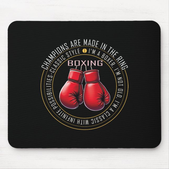 Mousepad Presentes De Amor Com Luvas De Boxing Retro Para B (Frente)