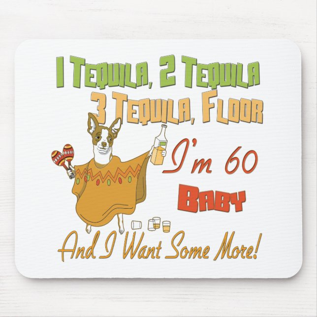 Mousepad Presentes de aniversário do divertimento 60th (Frente)