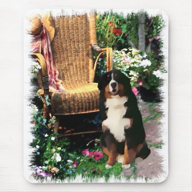 Mousepad Presentes de Arte de Cachorro de Montanha Bernese (Frente)