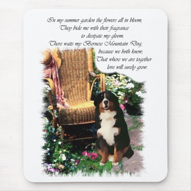 Mousepad Presentes de Arte de Cachorro de Montanha Bernese (Frente)