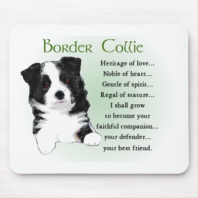 Mousepad Presentes de Arte de Collie de Borda (Frente)