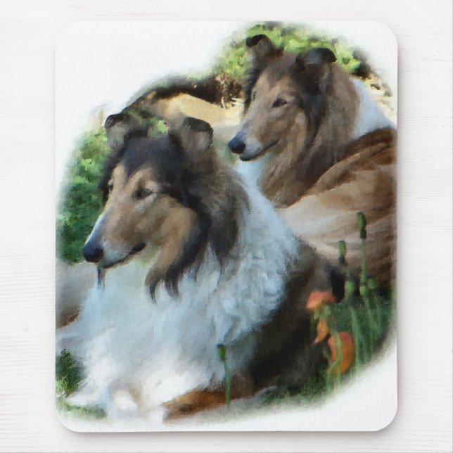 Mousepad Presentes de Arte do Rough Collie (Frente)