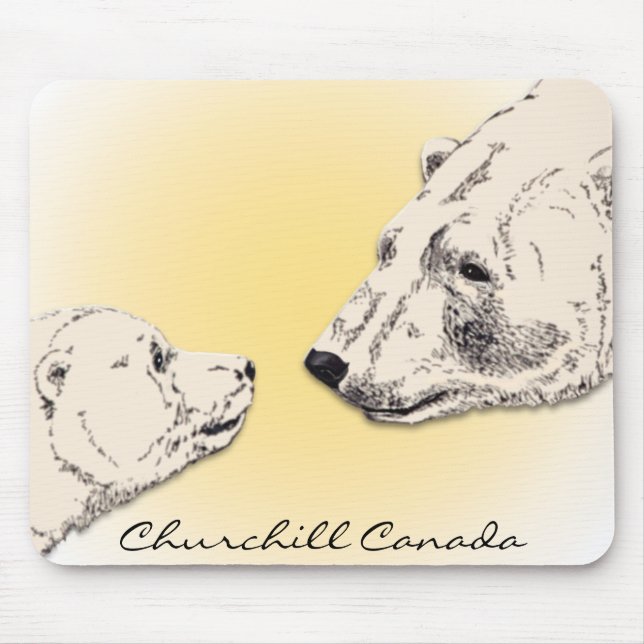 Mousepad Presentes de Arte do Urso Polar de Churchill Souve (Frente)