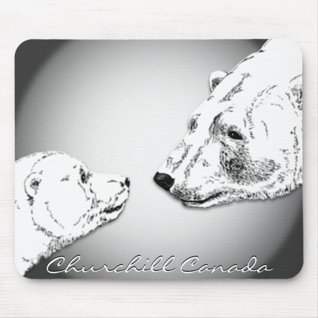 Mousepad Presentes de Arte do Urso Polar de Churchill Souve (Frente)