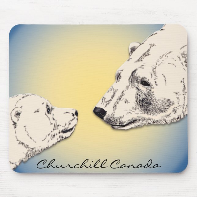 Mousepad Presentes de Arte do Urso Polar de Churchill Souve (Frente)